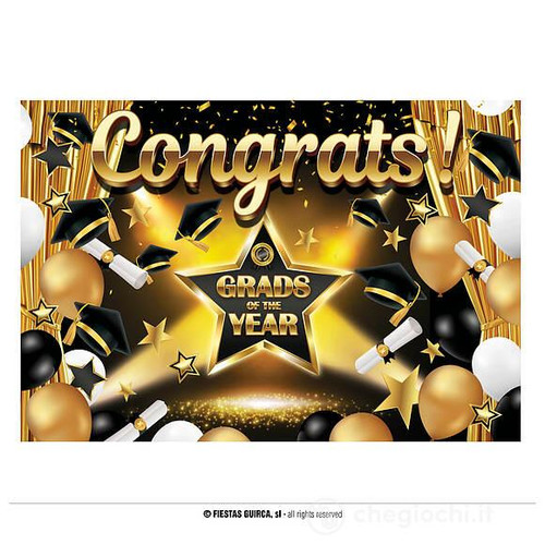 Congrats Graduation Backdrop 220x150cm