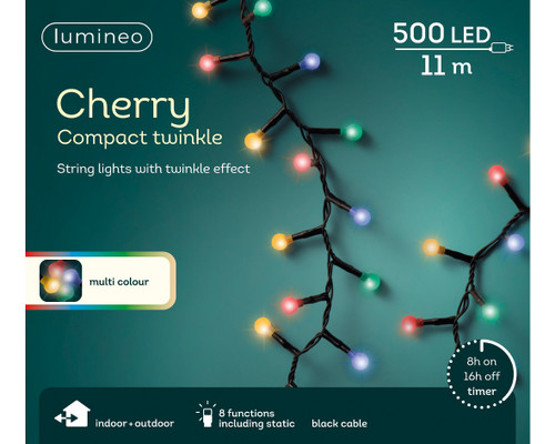 500 LED Cherry Compact Lights Multicoloured Black cable