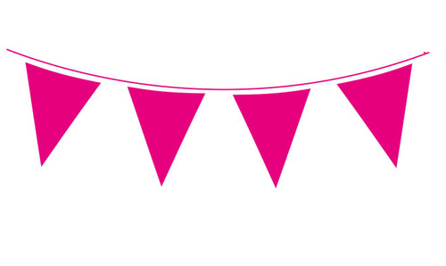 Solid Colour Party Bunting 20 Flags 10m Hot Pink