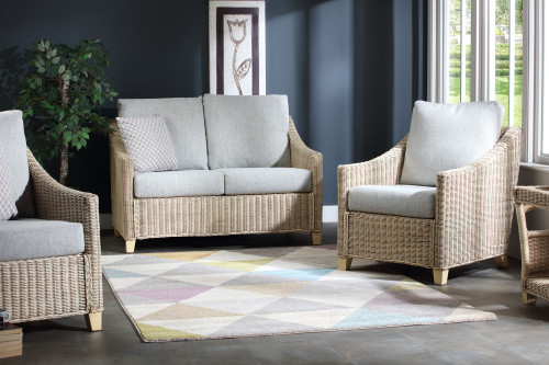 Dijon Natural Wash 2 Seater Sofa  With 2 Chairs Set