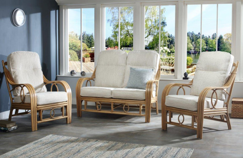 Madrid Light Oak 2 Seater Sofa  With 2 Chairs Set