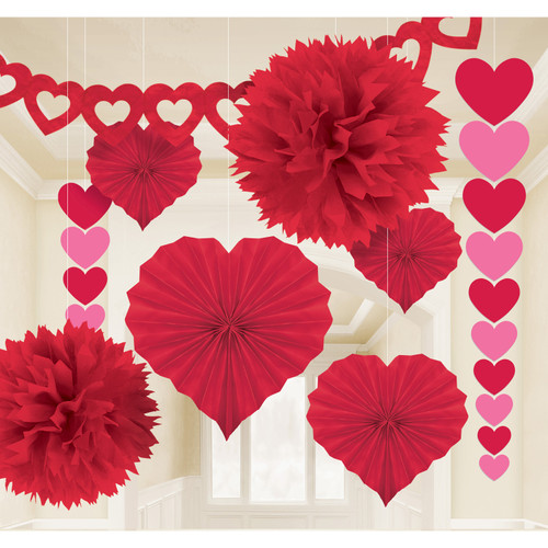 Valentines Day Paper Decorating Kit 9 Piece