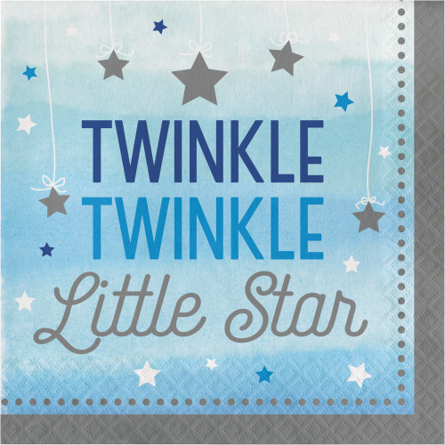 One Little Star Blue Napkins Pk16
