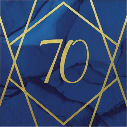 Navy Geode Age 70 Napkins Pk16