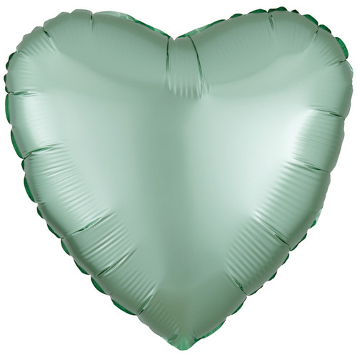 H100 18in Heart Foil Balloon Silk Lustre Mint Green 