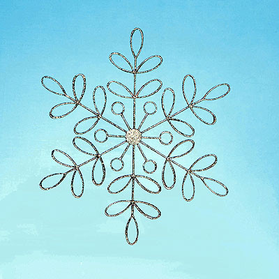 42cm White Glitter Snowflake