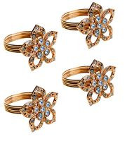Napkin Rings Metal Flowers Pk4