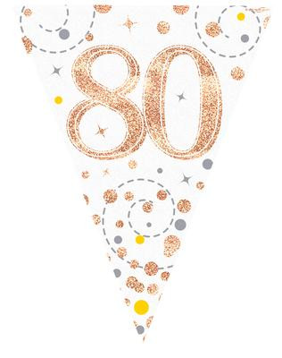 Rose Gold Sparkling Fizz Bunting 11 Flags Age 80