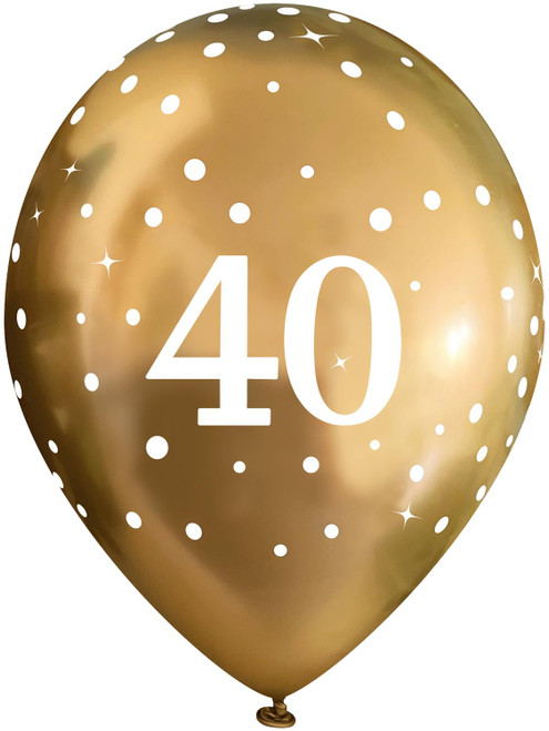 11in Latex Age 40 Gold Pack of 6
