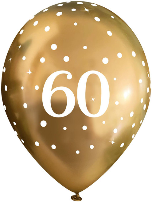 11in Latex Age 60 Gold Pack of 6