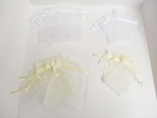 Organza Bags FDC Ivory 7cm x 9cm Pack of 10