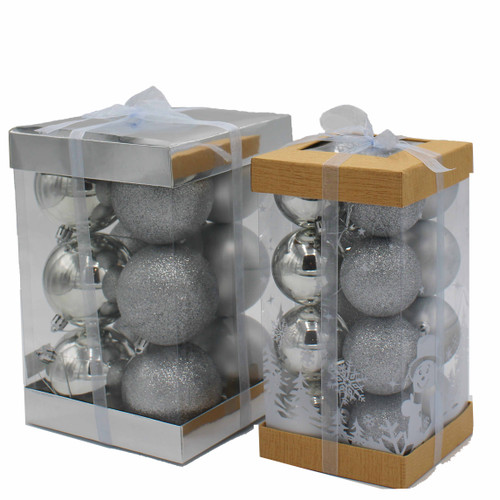 12x80mm Baubles Silver