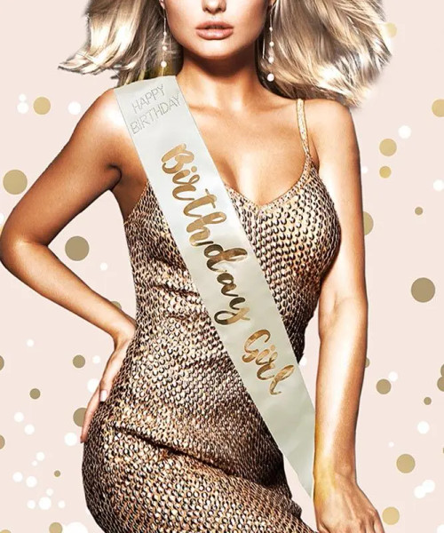 Birthday Girl Sash Rose Gold