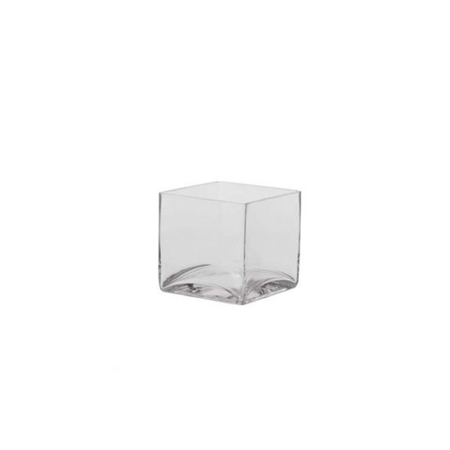 Vase Glass Cube BOGOF 12x12x12cm Clear