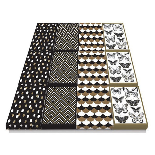 Black Gold White Chevron Mini Gift Box 8.5x11.5x5.8cm