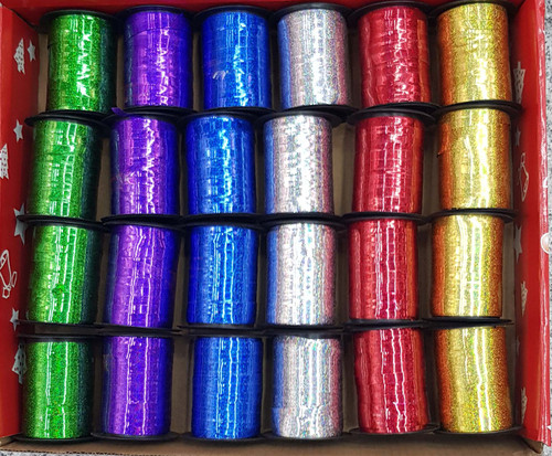 10m Holographic Ribbon Spool Silver