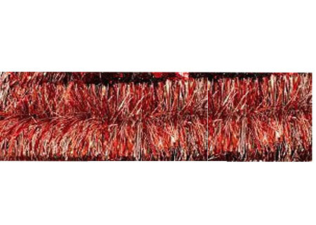 Large Tinsel Red Silver