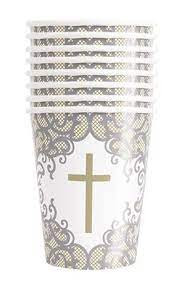 Gold Cross Cups Communion or Christening 9oz