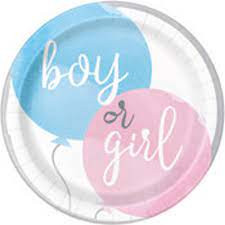 Gender Reveal Plates Pk8 21.9cm