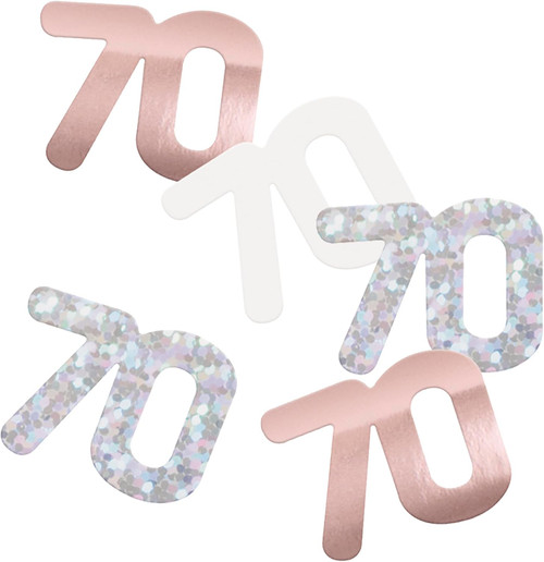 Glitter Rose Gold Confetti 5oz Age 70