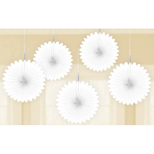 Mini Paper Fans Ceiling Decoration Frosty White 15cm