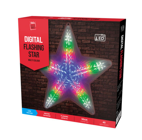 LED DIGITAL STAR LIGHT 50cm MULTICOLOURED