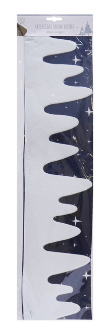 Artificial Snow Fringe in White 120cm 