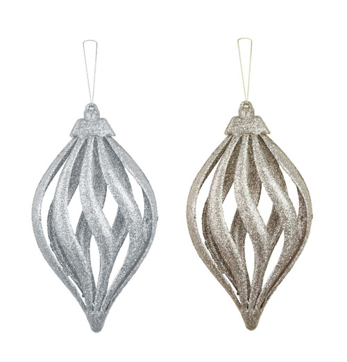 GLITTER HANGING TEARDROP 20cm Choose from 2 assorted styles 