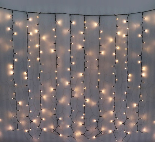 200 LED TIMER CURTAIN LIGHTS WARM WHITE
