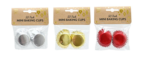 Mini Baking Cups Metallic 50pcs