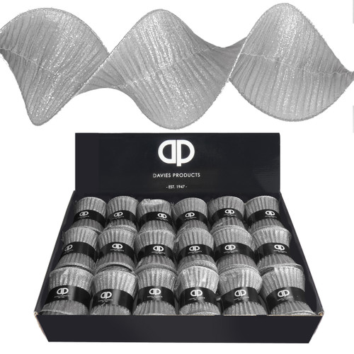Ruffle Ribbon Silver 10cmx2.7m