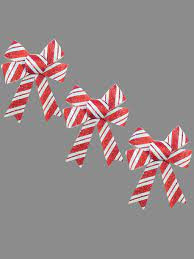 Candy Cane Bows 13cm Pk3