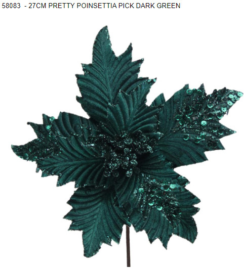 Poinsettia Dark Green 27cm
