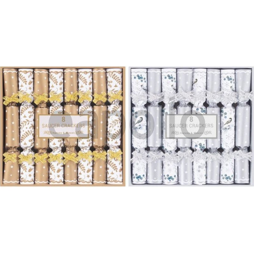 Saucer Crackers 4.5in Pk8 Gold or Silver