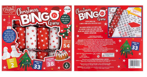 Bingo Christmas Crackers 9in Pk6
