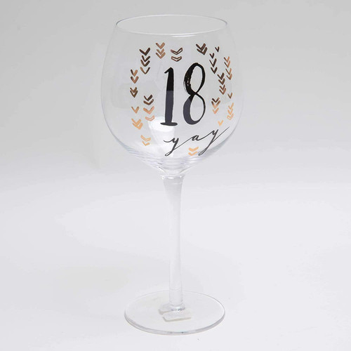 Luxe Birthday Gin Glass Age 18