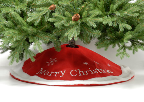 100cm Red Merry Christmas tree skirt