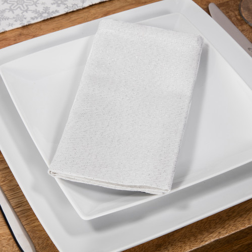 Set of 4 Silver Glittered Lurex Napkins