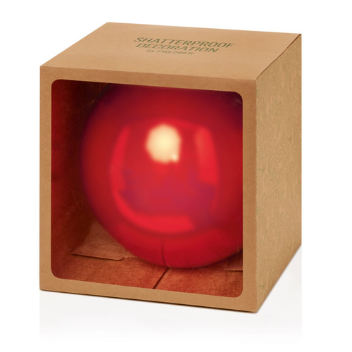 250mm Shiny Shatterproof Bauble Red