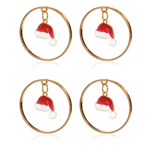 Christmas Napkin Rings Pk4 Choice of Santa or Hats