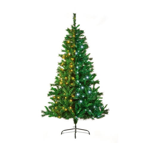 2.1m Green Prelit Arbor Spruce 200 Multi Colour LED