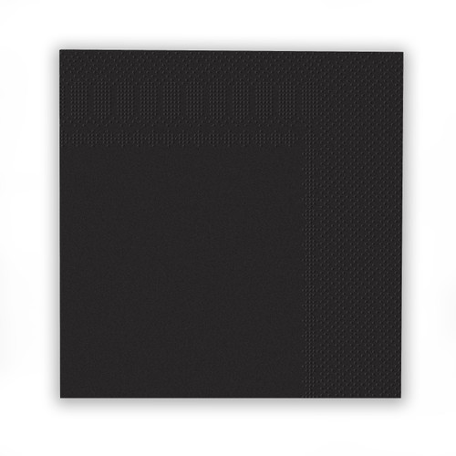 Lunch Napkins 33cm Black Pk16 2Ply