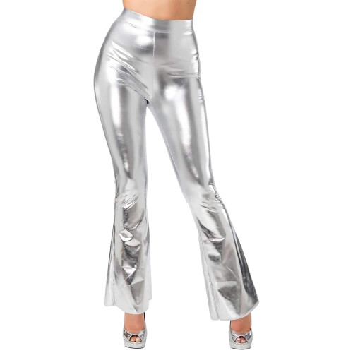 1970s Retro Flares Silver XS to S Size 6 to 10