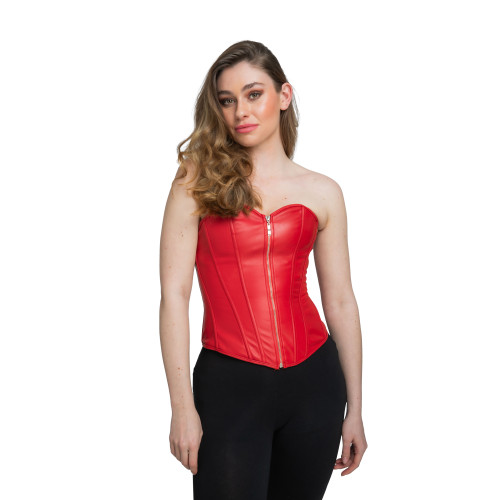 Adult Faux Leather Corset Red XS Size 6 to 8