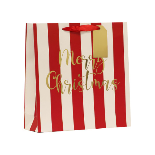Christmas Stripe Large Square Bag