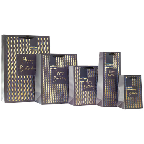 Herringbone Blue Gift Bag M