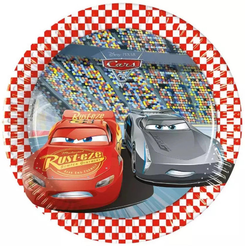Lightning McQueen Cars Paper Plates 20cm Pk8