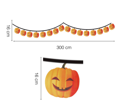 Halloween Pumpkin Garland 156cm x 3m