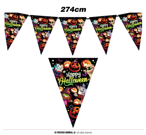 Happy Halloween Little Monster Pennant Banner 20x30cm 3m
