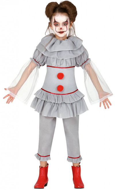 Killer Clown Girl Grey Age 5 to 6 Years